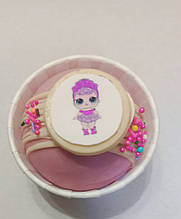 Шоколадна бомбочка рожева " Лялька Лол" з маршмелоу