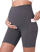 Large Grey 8 POSHDIVAH женские шорты для йоги для беременных, летние шорты для тренировок, бега, активно