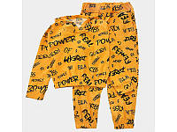 Стильный летний комплект для девочки укороченный джемпер и штанишки 60 (110см-116см), Желтый