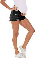 A01# Washed Black XX-Large Foucome Женские рваные джинсовые шорты для беременных Летние джинсовые шорты с