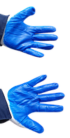 Перчатки трикотажные покрытые нитрилом размер 10 VitLux синий/белый