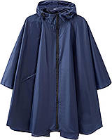 Blue Куртка-пончо от дождя с капюшоном на молнии для женщин/мужчин/взрослых с карманом