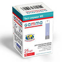 Тест-полоски Gamma MS 25 шт. в 1 флаконе для определения глюкозы в крови глюкометром гамма мини и спикер