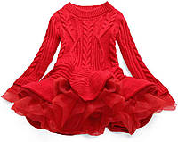 Red-1 Piece 4-5T Balatale осенняя одежда для маленьких девочек, вязаный свитер с длинными рукавами, топы,