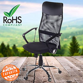 Крісло АКЛАС Гілмор CH TILT Чорне Крісло для персоналу офісне Крісло комп'ютерне до 120кг