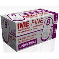 Универсальные иглы IME-Fine 8 мм 31G (0.26 мм) иголки к шприц-ручкам №100 (4260155930119)