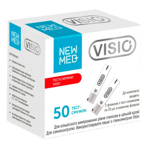 Купить Тест-полоски NewMed Visio 50 шт. в 2 флаконах для определения ...