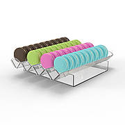 Підставка ACRY для макарун на 4 доріжки 240х60х270 мм горизонтальна Прозора основа