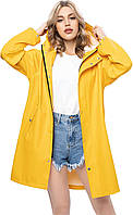 Yellow X-Large Женский плащ UNIQUEBELLA, непромокаемая дождевик с капюшоном, уличная ветровка, легкий Тре