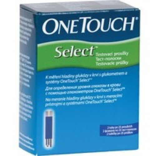 Тест-полоски One Touch Select 50 шт. в 2 флаконах по 25 шт. для определения глюкозы в крови глюкометром ван - фото 1 - id-p500668862