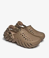 Крокси оригінал шльопанці сабо коричневі Crocs Echo Clog khaki