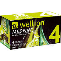 Універсальні голки Wellion Medfine plus для інсулінових шприц-ручок 4 мм (32G x 0,23 мм) 100 шт. (9120015781754)