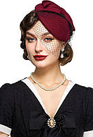 Wine Red BABEYOND шапки чародей для женщин - шляпы чаепития чародей Кентукки повязка на голову фетровая ш