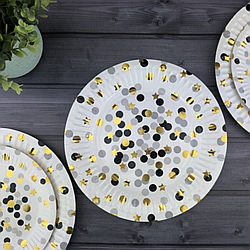 Одноразовий посуд для свята 23 см 10 шт святкові одноразові тарілки, тарілка паперова з малюнком