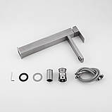 Змішувач для умивальника Frap F10802-2 високий, нержавіюча сталь, фото 3