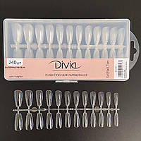 Divia - Гелеві тіпси для нарощування нігтів "Балерина Medium" Di1585, (240 шт.)
