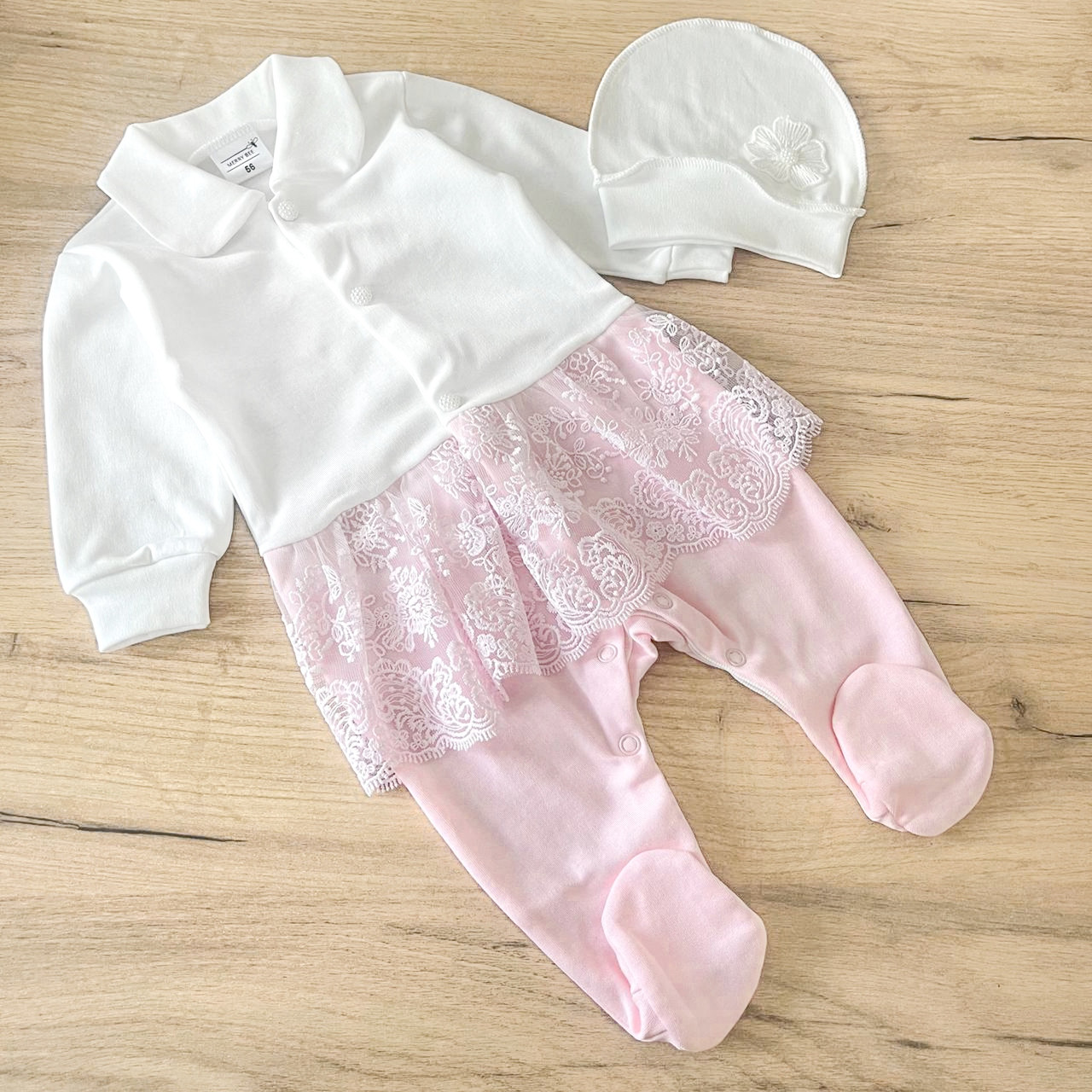 56 0-1 міс демісезонний костюм комплект чоловічок зі спідничкою на виписку з пологового будинку для дівчинки на осінь весну 4868