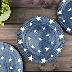 Одноразовий посуд для свята 23 см 10 шт тарілка паперова з малюнком, картонні одноразові тарілки