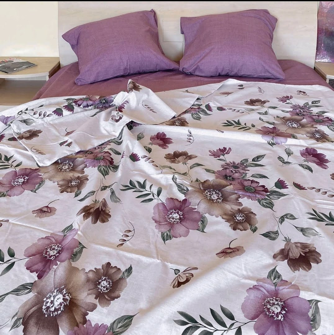 Евро розмір постільна білизна бязь «Фіала», фото 1