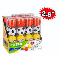 Мяч ZY116-1 (144шт) фомовый,спортивн, набор 4шт, 6см, в колбе, 12шт(4вида) в дисплее, 26,5-24,5-20см