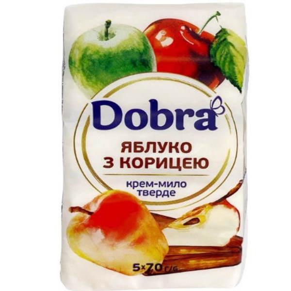 Мило тверде туалетне Dobra, яблуко з корицею, екопак 5 шт. х 70 гр