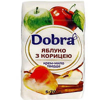 Мыло туалетное твердое Dobra, яблоко с корицей, экопак 5 шт. х 70 гр