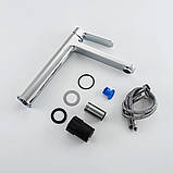 Змішувач для умивальника Frap F1061-2 високий, хром, фото 5