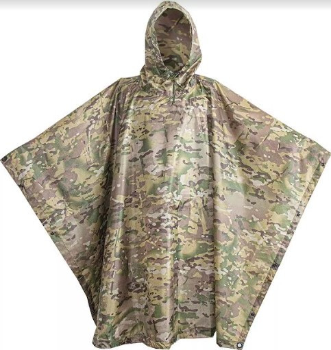Дощовик тактичний PVC multicam, плащ-дощовик, пончо мультикам полівинілхлорид, фото 1