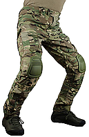 Тактические штаны Multicam с несколькими карманами, военные камуфляжные штаны с наколенниками съемными L 73-83