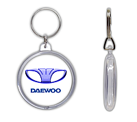 Брелок для ключей с эмблемой логотипом авто Дэу акриловый двухсторонний круглый 45мм