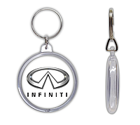 Брелок для ключей с эмблемой логотипом авто Инфинити акриловый двухсторонний круглый 45мм №2