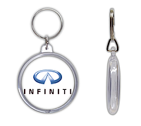 Брелок для ключей с эмблемой логотипом авто Инфинити акриловый двухсторонний круглый 45мм №3