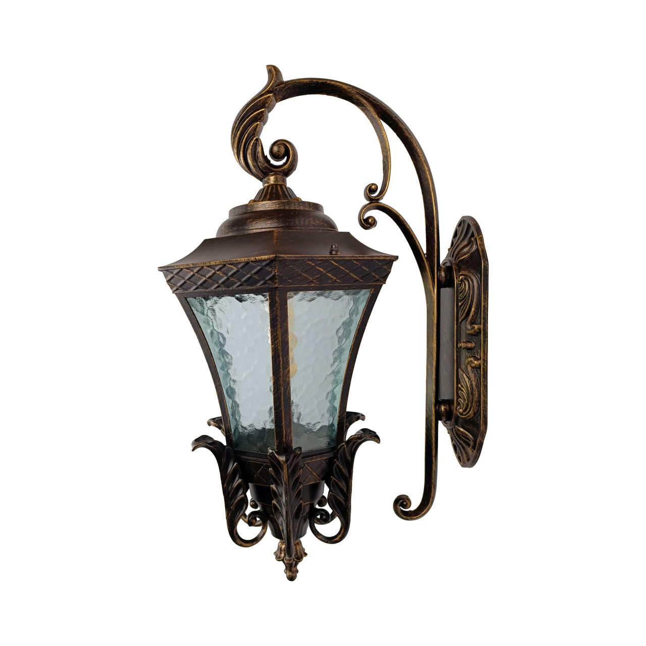 Настенный уличный фонарь из металла под старину черный с бронзой 37х63 ...