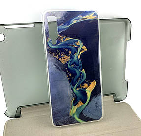 Чохол на Samsung A7 2018, A750 накладка бампер Marble силіконовий