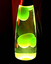 Лава лампа з парафіном 35 см зелена нічник світильник воскова лампа Magma Lamp парафінова лампа Лимонний, фото 3