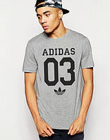 Спортивная трикотажная футболка (Адидас) Adidas, с логотипом