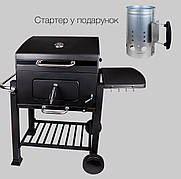 Вугільний гриль-барбекю з термометром GRILL BLACK (LV20014228P)