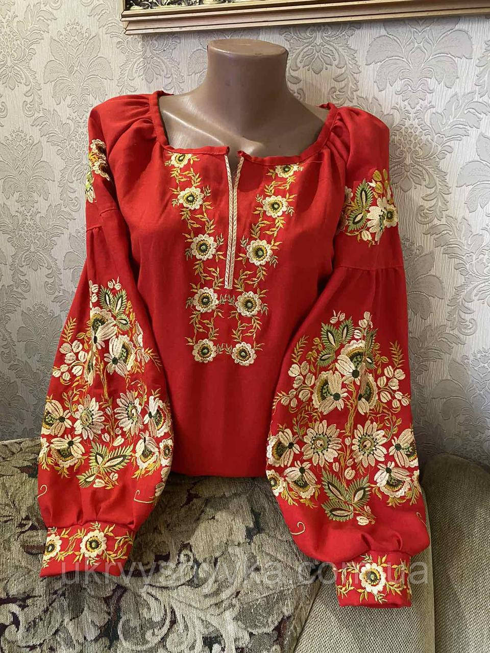 Вишита сорочка "Бандуристка" червона