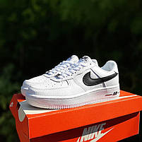Кросівки жіночі весна літо білі з чорним Nike Air Force 1. Кросівки низькі жіночі білі Найк Аїр Форс 1, фото 6