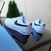 Кросівки жіночі весна літо білі з чорним Nike Air Force 1. Кросівки низькі жіночі білі Найк Аїр Форс 1, фото 8