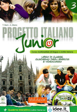 Progetlo Italiano Junior 3 Libro & Quaderno + CD audio (Telis Marin) Підручник + зошит з італійської мови, фото 1