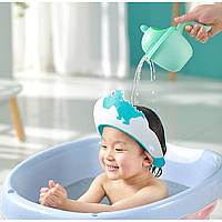 Защитный детский козырек для мытья головы RKG-22609 Дино Голубой