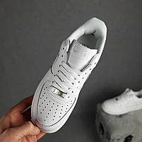 Кросівки жіночі низькі білі Nike Air Force 1. Кросівки стильні жіночі білі Найк Аїр Форс 1, фото 6