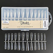 Divia - Гелеві тіпси для нарощування нігтів "Балерина Long" Di1583, (240 шт.)