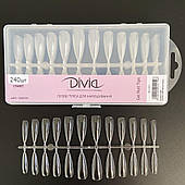 Divia - Гелеві тіпси для нарощування нігтів "Стилет" Di1582, (240 шт.)