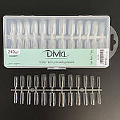 Divia - Гелеві тіпси для нарощування нігтів "Квадрат" Di1580, (240 шт.)