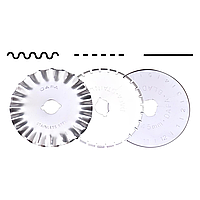 Набор лезвий для роликового ножа KW-Trio 03803, 45 мм (прямая+перфорация+волна)