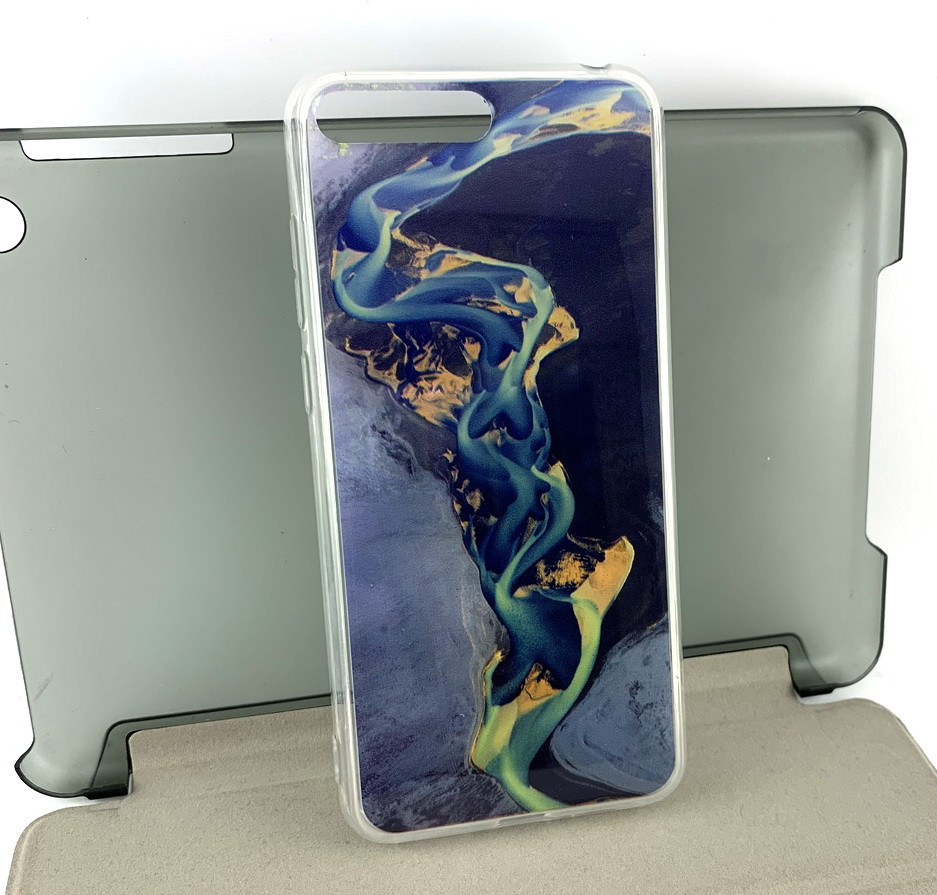 Чохол на Huawei Y6 2018 накладка бампер Marble силіконовий