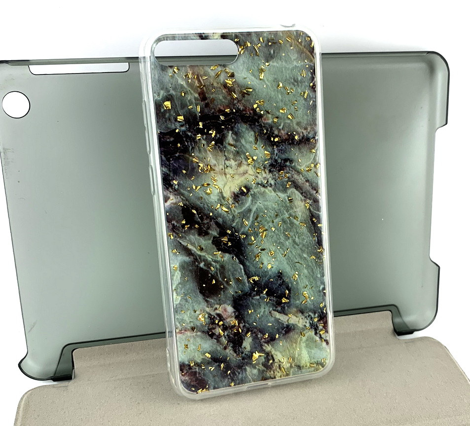 Чохол на Huawei Y6 2018 накладка бампер Marble силіконовий