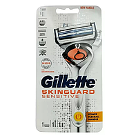 Станок для бритья мужской Gillette Skinguard Sensitive POWER + 1 сменный картридж (бритва скингуард павер)